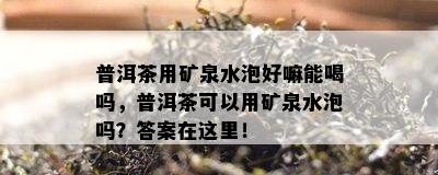 普洱茶用矿泉水泡好嘛能喝吗，普洱茶可以用矿泉水泡吗？答案在这里！