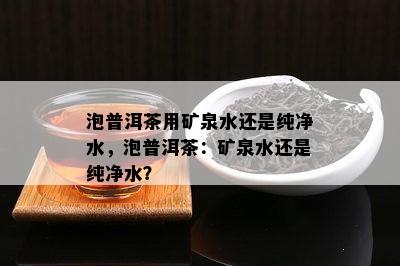 泡普洱茶用矿泉水还是纯净水，泡普洱茶：矿泉水还是纯净水？