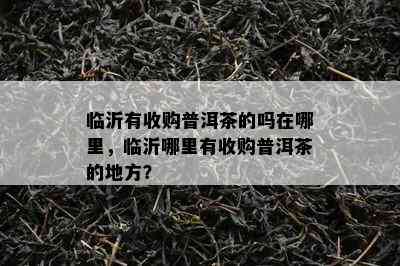 临沂有收购普洱茶的吗在哪里，临沂哪里有收购普洱茶的地方？