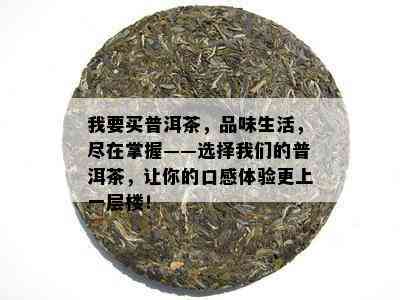 我要买普洱茶，品味生活，尽在掌握——选择我们的普洱茶，让你的口感体验更上一层楼！