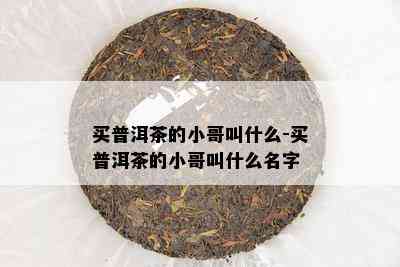 买普洱茶的小哥叫什么-买普洱茶的小哥叫什么名字