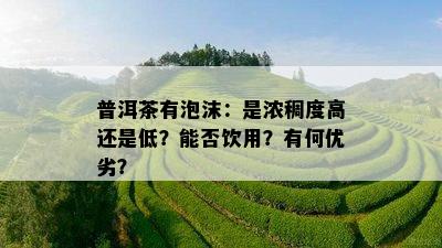 普洱茶有泡沫：是浓稠度高还是低？能否饮用？有何优劣？