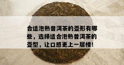 合适泡熟普洱茶的壶形有哪些，选择适合泡熟普洱茶的壶型，让口感更上一层楼！