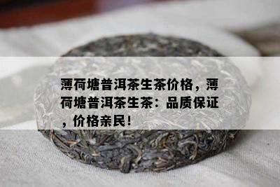 薄荷塘普洱茶生茶价格，薄荷塘普洱茶生茶：品质保证，价格亲民！