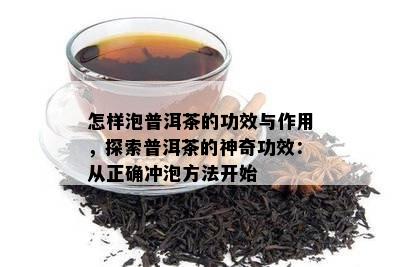 怎样泡普洱茶的功效与作用，探索普洱茶的神奇功效：从正确冲泡方法开始