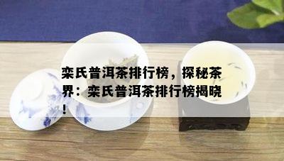 栾氏普洱茶排行榜，探秘茶界：栾氏普洱茶排行榜揭晓！