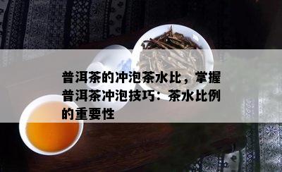 普洱茶的冲泡茶水比，掌握普洱茶冲泡技巧：茶水比例的重要性