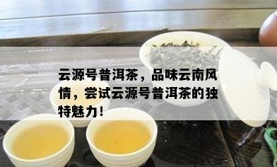 云源号普洱茶，品味云南风情，尝试云源号普洱茶的独特魅力！