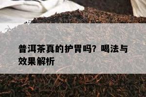 普洱茶真的护胃吗？喝法与效果解析