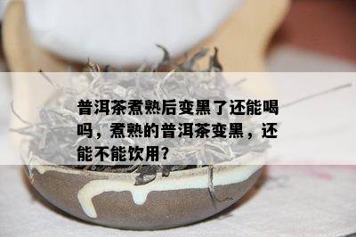 普洱茶煮熟后变黑了还能喝吗，煮熟的普洱茶变黑，还能不能饮用？