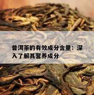 普洱茶的有效成分含量：深入了解其营养成分