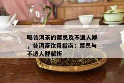 喝普洱茶的禁忌及不适人群，普洱茶饮用指南：禁忌与不适人群解析