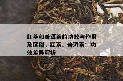 红茶和普洱茶的功效与作用及区别，红茶、普洱茶：功效差异解析