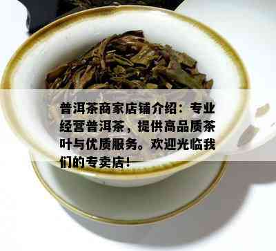 普洱茶商家店铺介绍：专业经营普洱茶，提供高品质茶叶与优质服务。欢迎光临我们的专卖店！