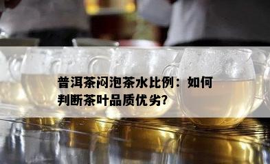 普洱茶闷泡茶水比例：如何判断茶叶品质优劣？