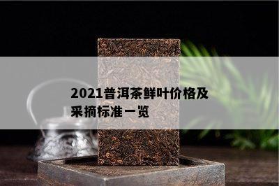 2021普洱茶鲜叶价格及采摘标准一览