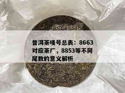 普洱茶唛号总表：8663对应茶厂，8853等不同尾数的意义解析