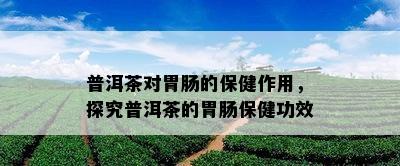 普洱茶对胃肠的保健作用，探究普洱茶的胃肠保健功效