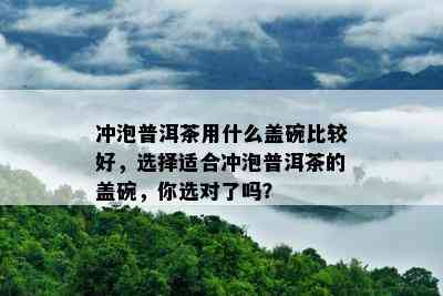 冲泡普洱茶用什么盖碗比较好，选择适合冲泡普洱茶的盖碗，你选对了吗？