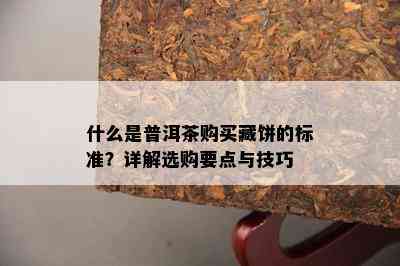 什么是普洱茶购买藏饼的标准？详解选购要点与技巧