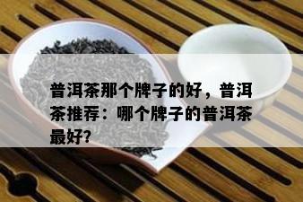 普洱茶那个牌子的好，普洱茶推荐：哪个牌子的普洱茶更好？