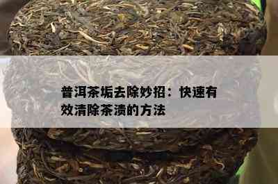 普洱茶垢去除妙招：快速有效清除茶渍的方法