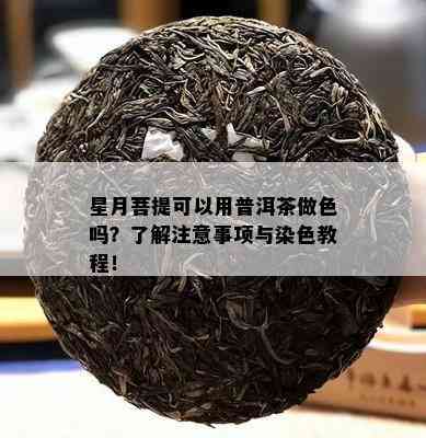 星月菩提可以用普洱茶做色吗？了解注意事项与染色教程！