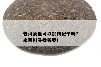 普洱茶里可以加枸杞子吗？来百科寻找答案！