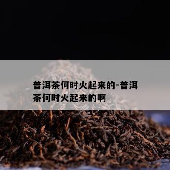 普洱茶何时火起来的-普洱茶何时火起来的啊