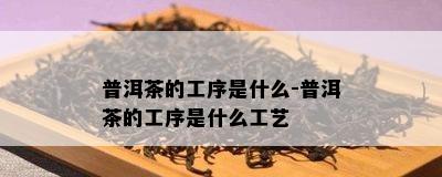 普洱茶的工序是什么-普洱茶的工序是什么工艺