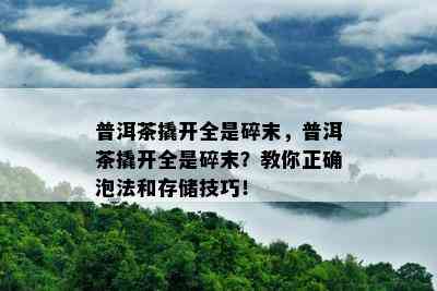 普洱茶撬开全是碎末，普洱茶撬开全是碎末？教你正确泡法和存储技巧！