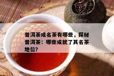 普洱茶成名茶有哪些，探秘普洱茶：哪些成就了其名茶地位？