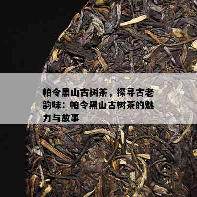 帕令黑山古树茶，探寻古老韵味：帕令黑山古树茶的魅力与故事