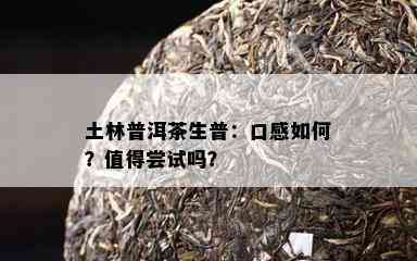 土林普洱茶生普：口感如何？值得尝试吗？