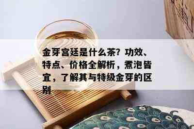 金芽宫廷是什么茶？功效、特点、价格全解析，煮泡皆宜，了解其与特级金芽的区别