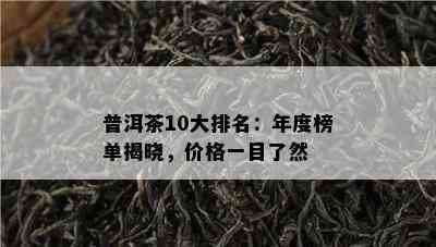 普洱茶10大排名：年度榜单揭晓，价格一目了然