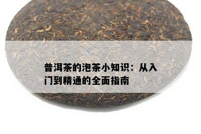 普洱茶的泡茶小知识：从入门到精通的全面指南