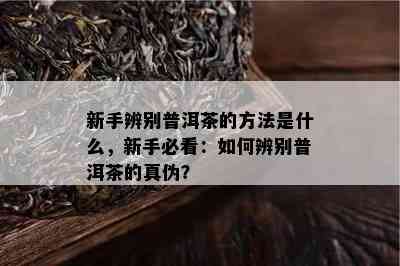 新手辨别普洱茶的方法是什么，新手必看：如何辨别普洱茶的真伪？