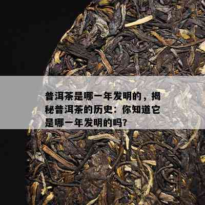 普洱茶是哪一年发明的，揭秘普洱茶的历史：你知道它是哪一年发明的吗？