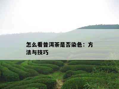 怎么看普洱茶是否染色：方法与技巧