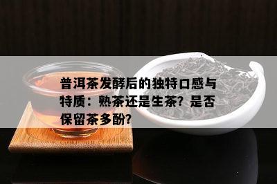 普洱茶发酵后的独特口感与特质：熟茶还是生茶？是否保留茶多酚？