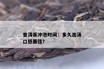 普洱茶冲泡时间：多久出汤口感更佳？