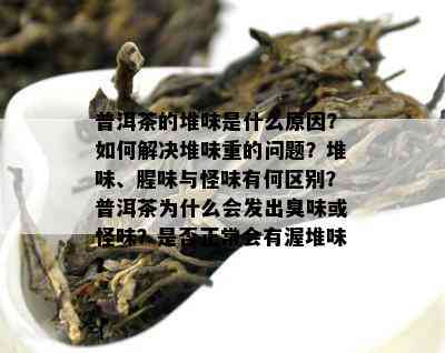 普洱茶的堆味是什么原因？如何解决堆味重的问题？堆味、腥味与怪味有何区别？普洱茶为什么会发出臭味或怪味？是否正常会有渥堆味？