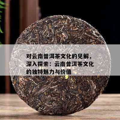 对云南普洱茶文化的见解，深入探索：云南普洱茶文化的独特魅力与价值