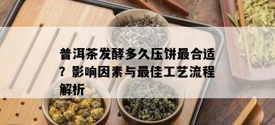 普洱茶发酵多久压饼最合适？影响因素与更佳工艺流程解析