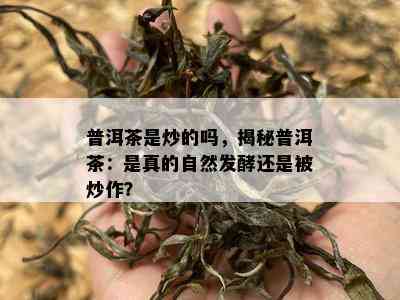 普洱茶是炒的吗，揭秘普洱茶：是真的自然发酵还是被炒作？