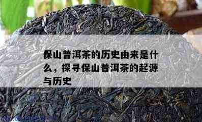 保山普洱茶的历史由来是什么，探寻保山普洱茶的起源与历史