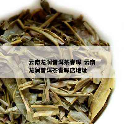 云南龙润普洱茶春晖-云南龙润普洱茶春晖店地址