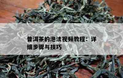 普洱茶的泡法视频教程：详细步骤与技巧