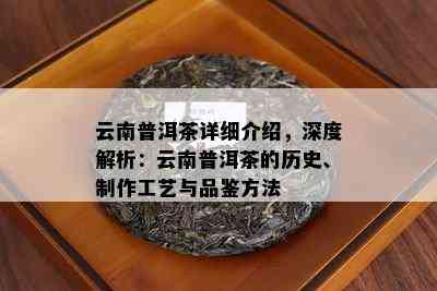 云南普洱茶详细介绍，深度解析：云南普洱茶的历史、制作工艺与品鉴方法